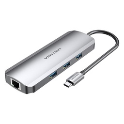 [3339262055] VENTION USB Type C HUB Multiport USB 3.0 HDMI LAN SD TF PD 100 Watt - TOK 8in1